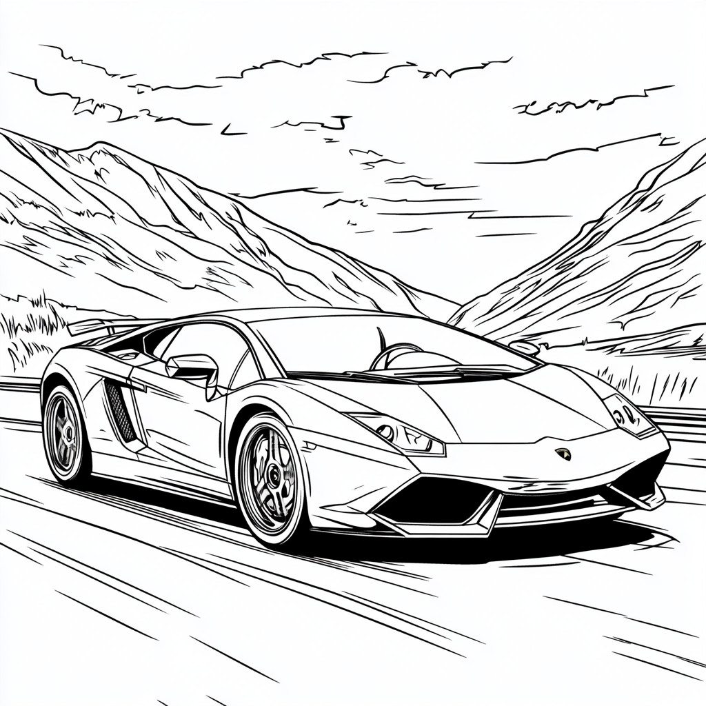 Desenho para colorir e imprimir Lamborghini