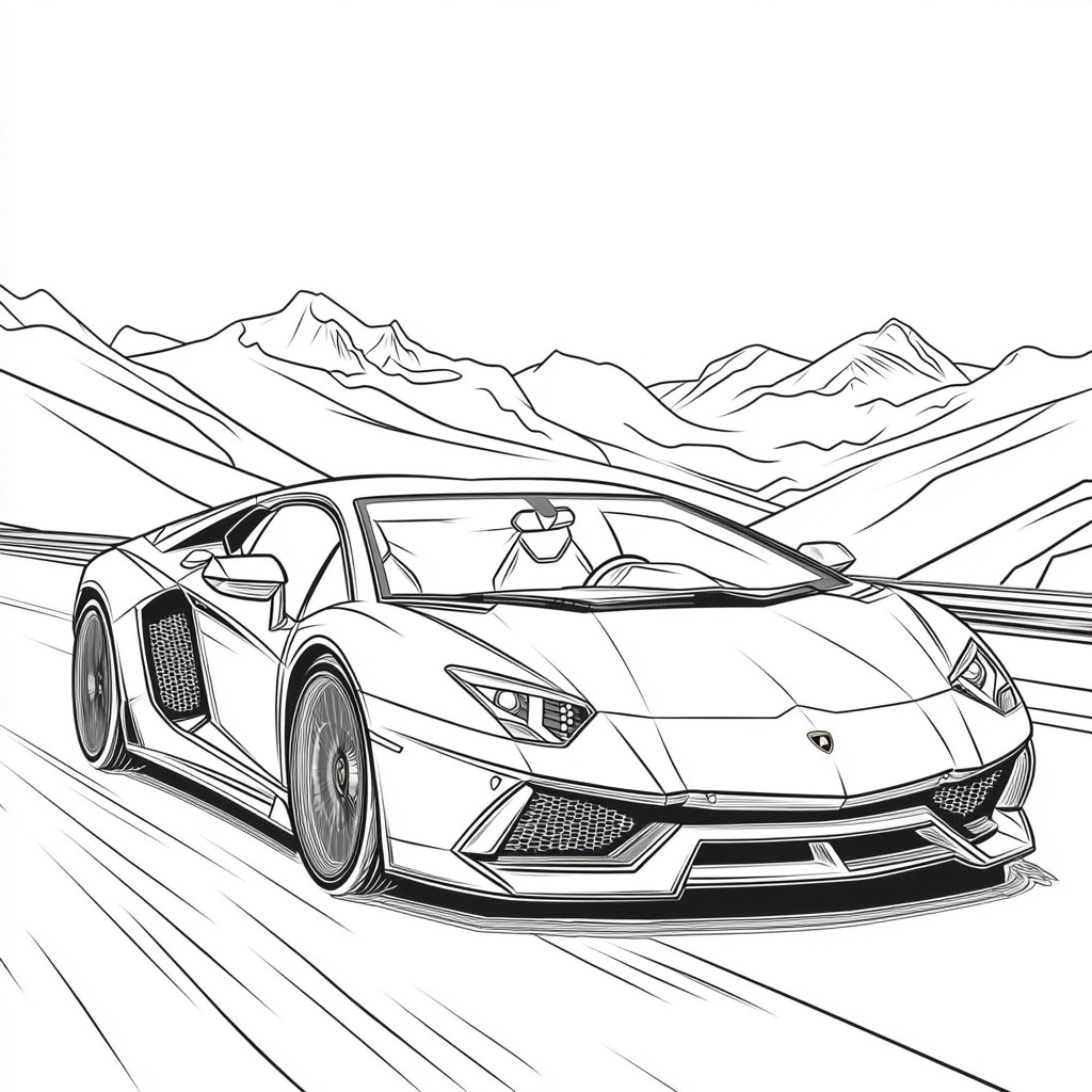 Desenhos do carros lamborghini para colorir e imprimir