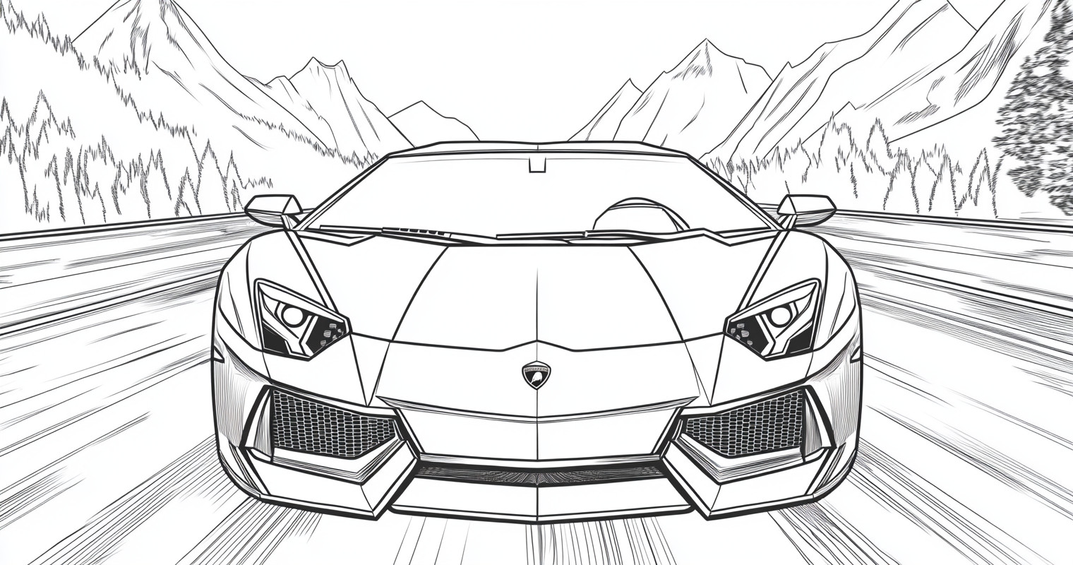 Desenhos do carros lamborghini para colorir e imprimir