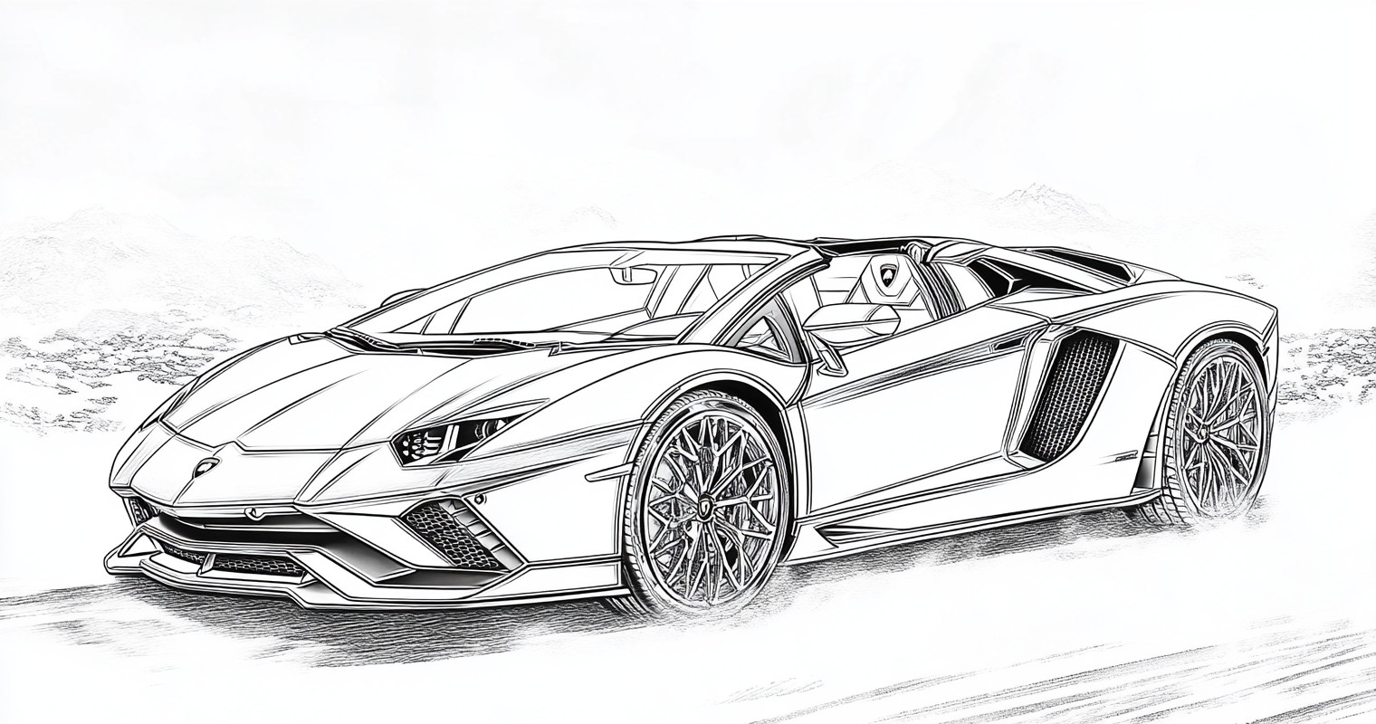 Desenho para colorir e imprimir Lamborghini