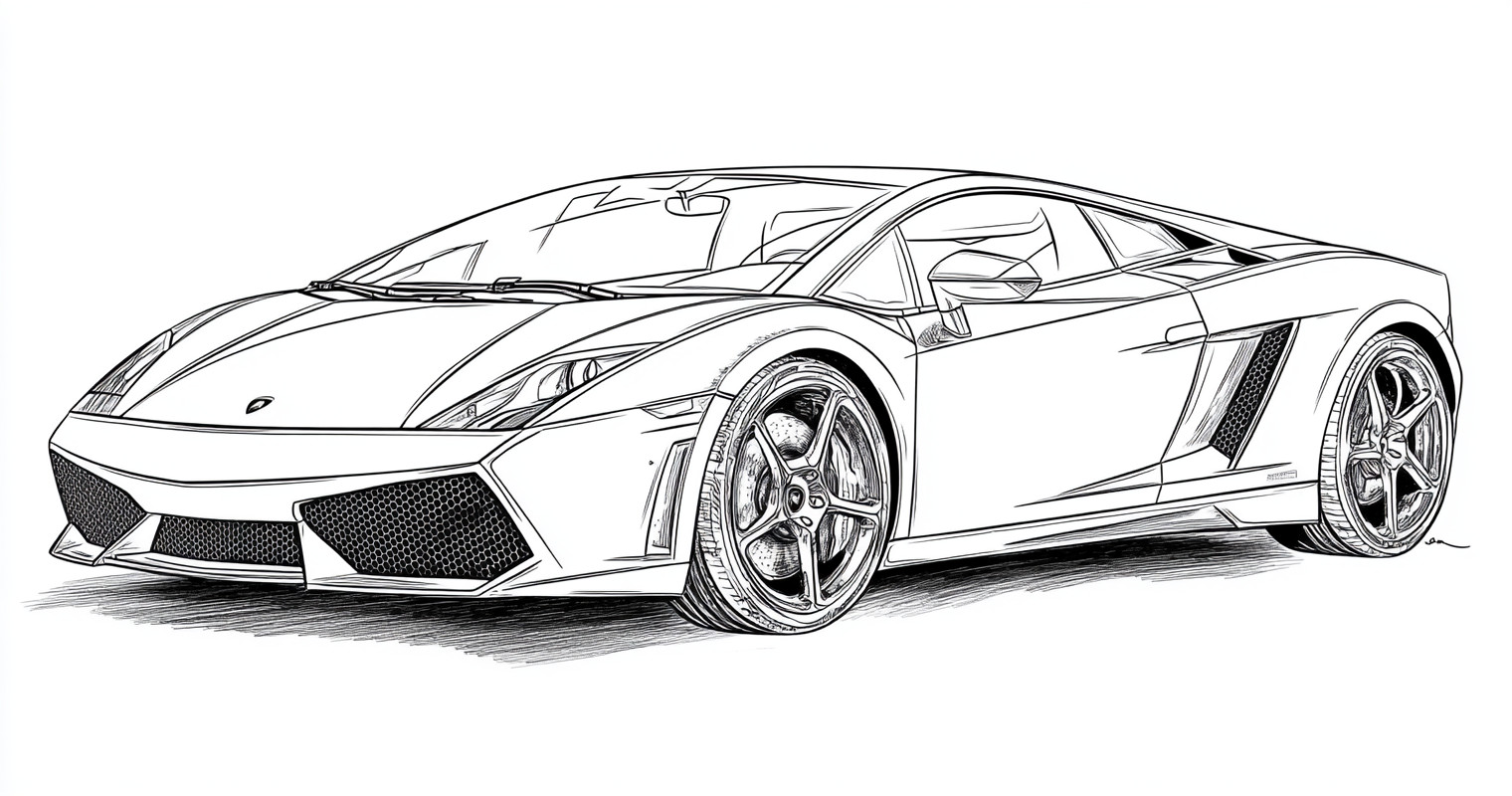 Desenhos do carros lamborghini para colorir e imprimir