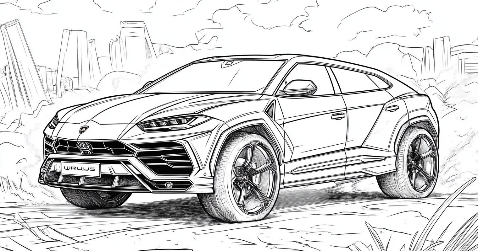 Desenho para colorir e imprimir Lamborghini