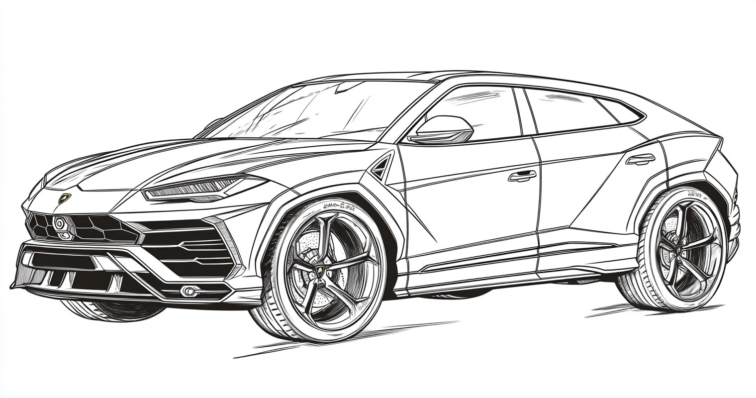 Desenhos do carros lamborghini urus para colorir