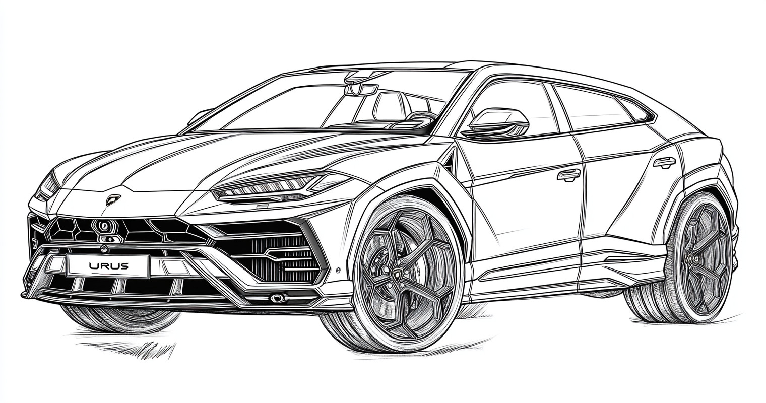 Desenhos do carros lamborghini urus para colorir