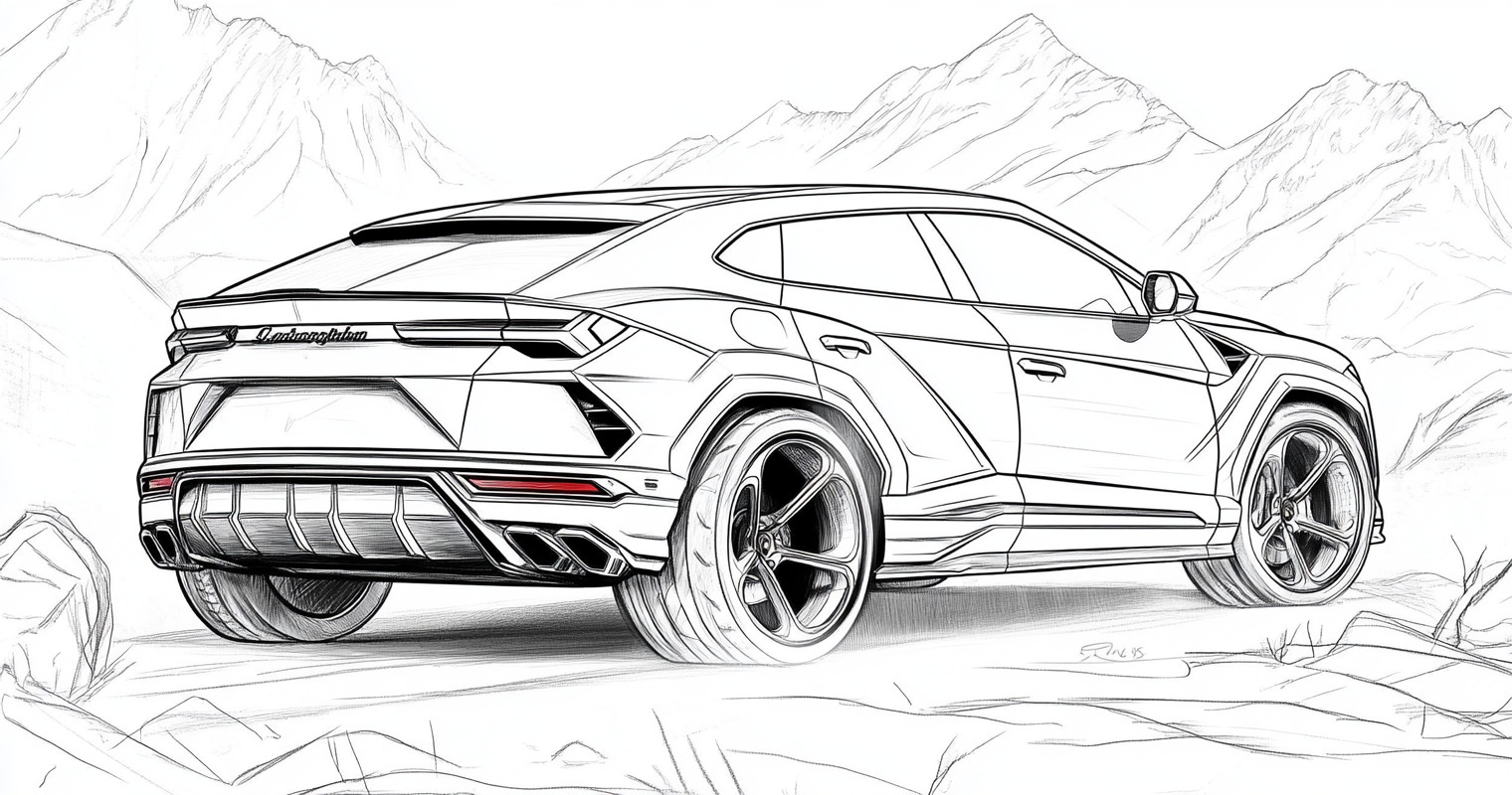 Desenho para colorir e imprimir Lamborghini