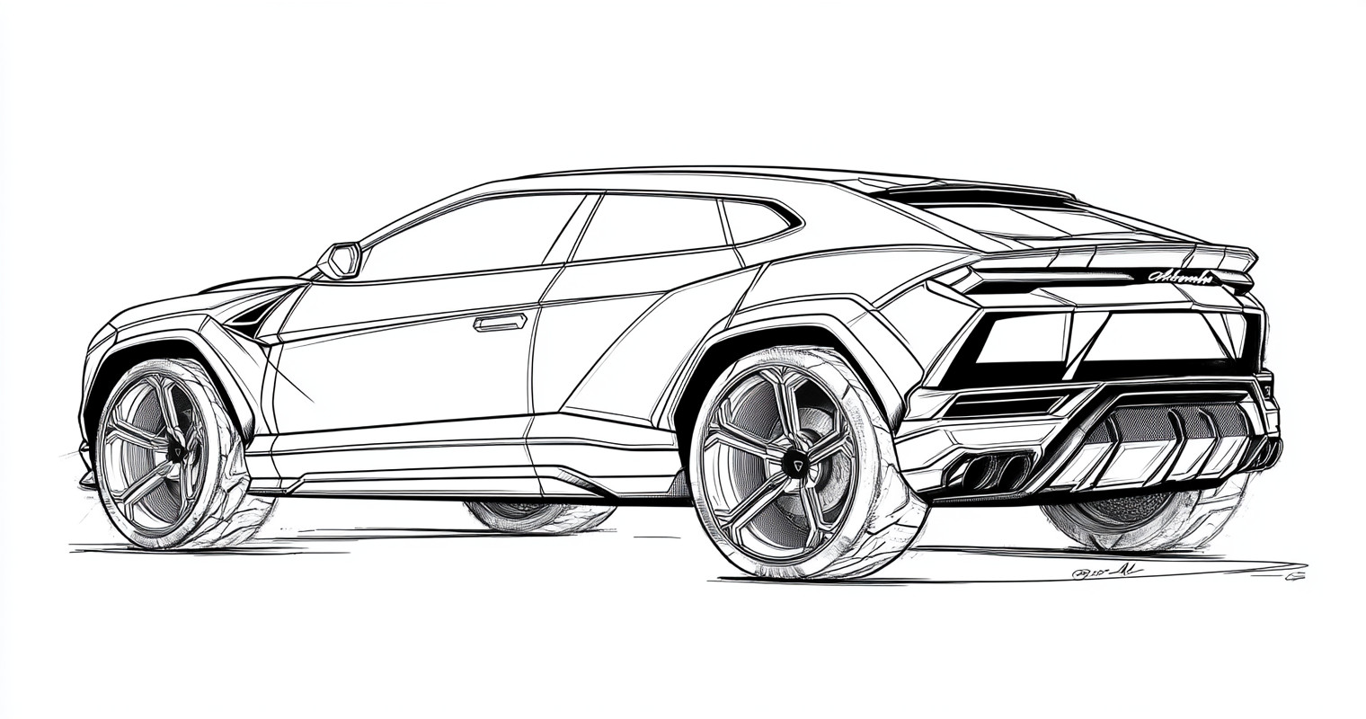 Desenhos do carros lamborghini urus para colorir