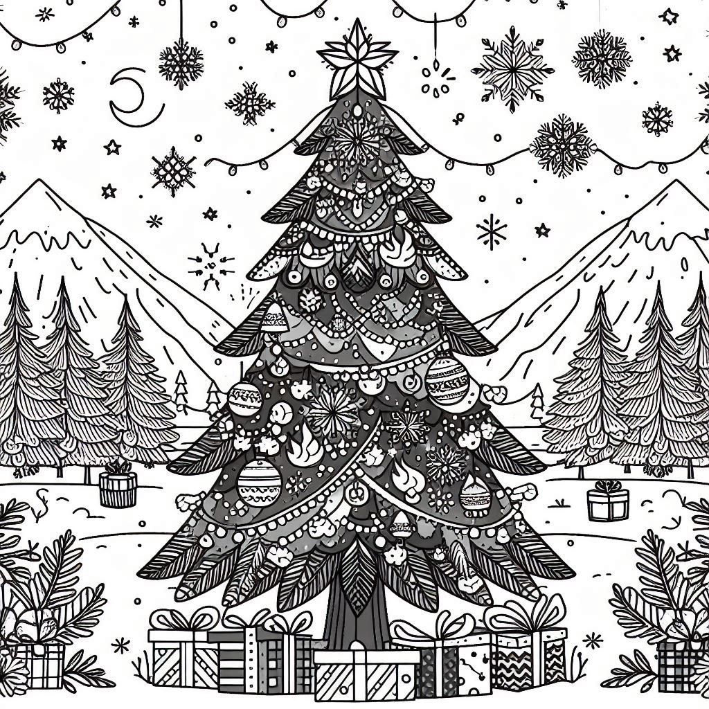 Desenho para colorir e imprimir Árvore De Natal