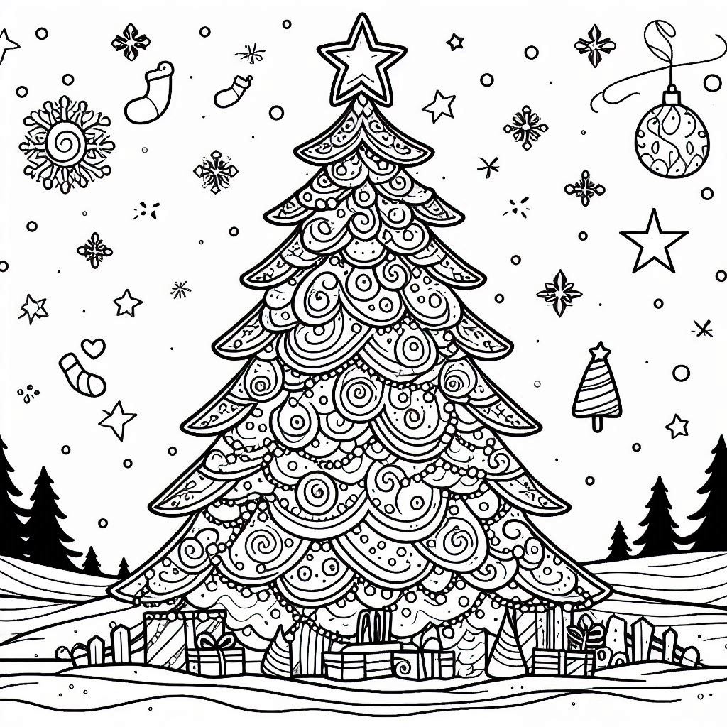 Desenho para colorir e imprimir Árvore De Natal