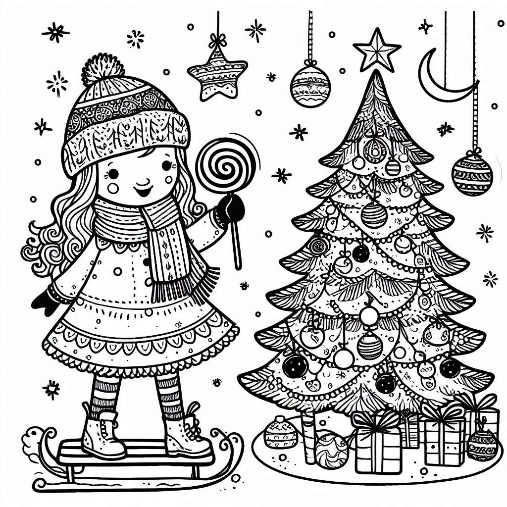 Desenho para colorir e imprimir Árvore De Natal