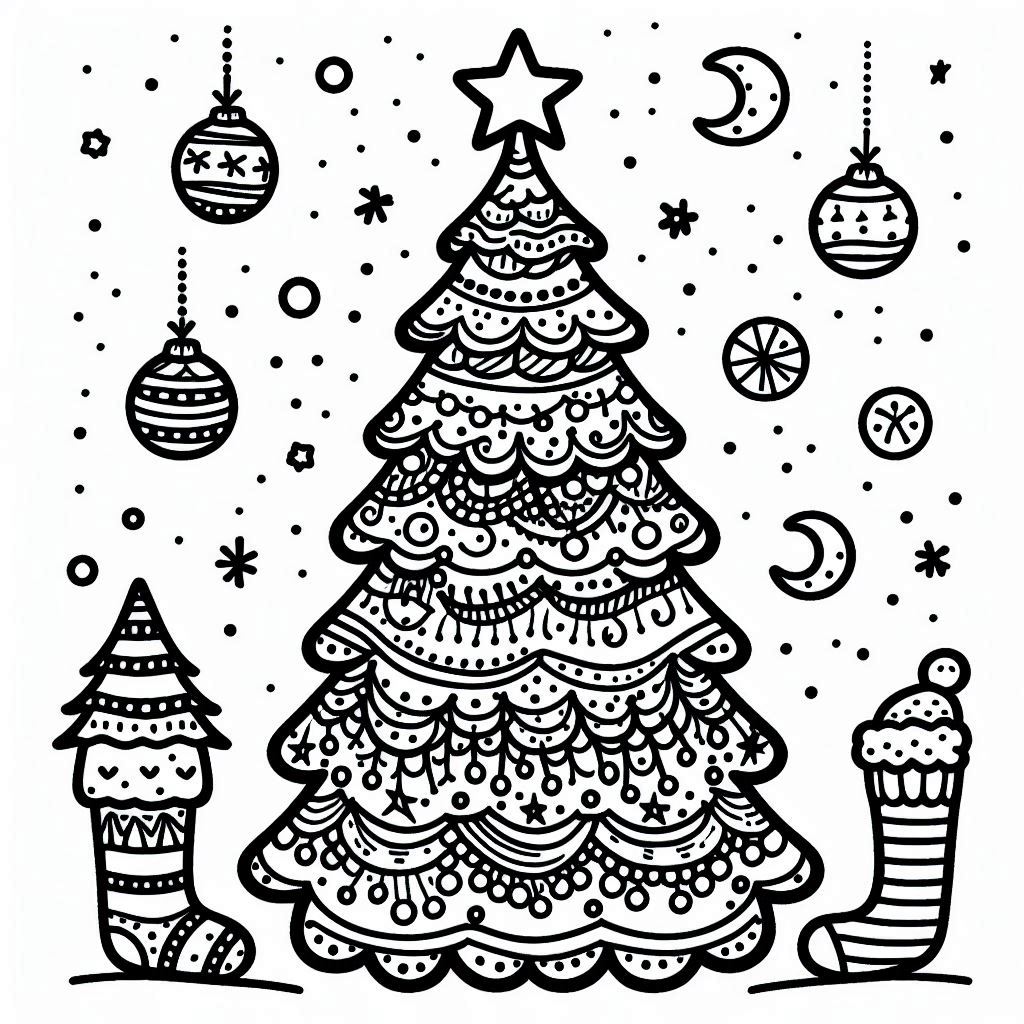 Desenho para colorir e imprimir Árvore De Natal