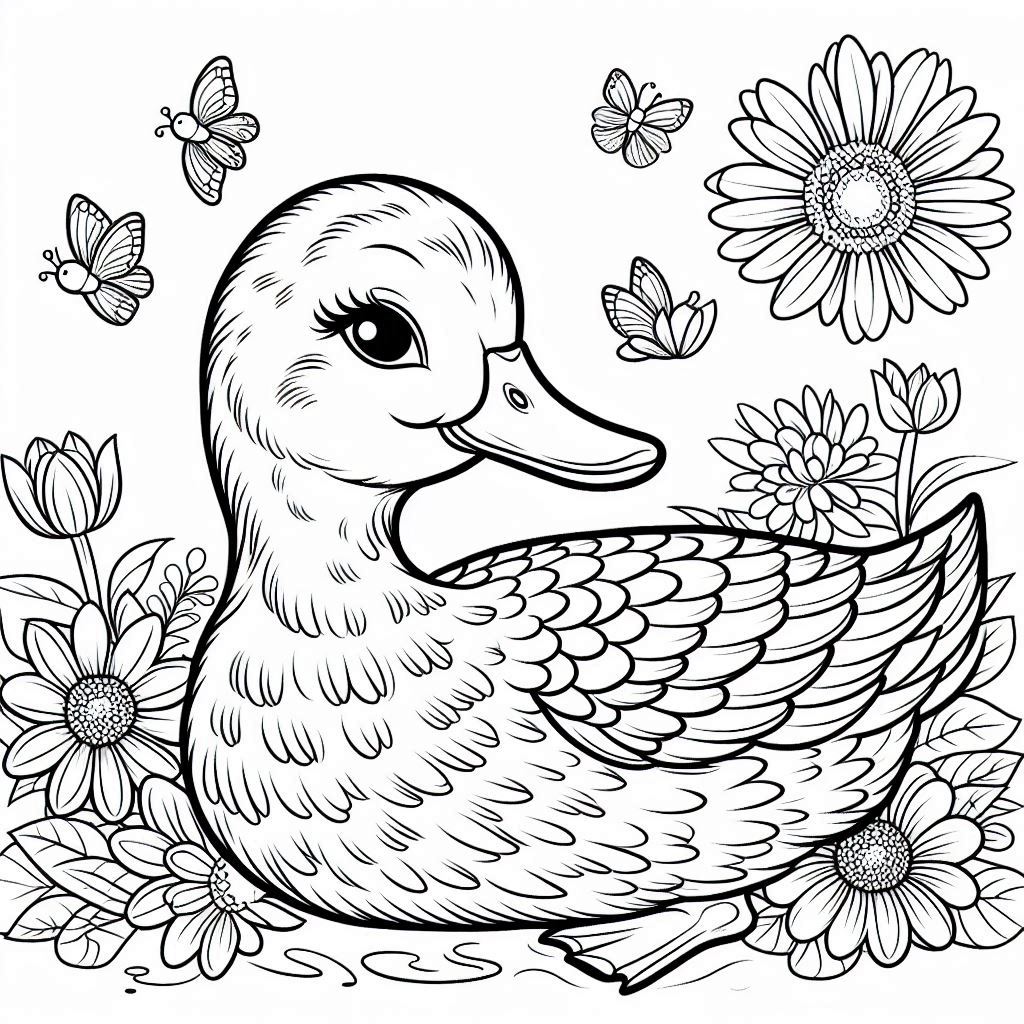 Desenho para colorir e imprimir Pato