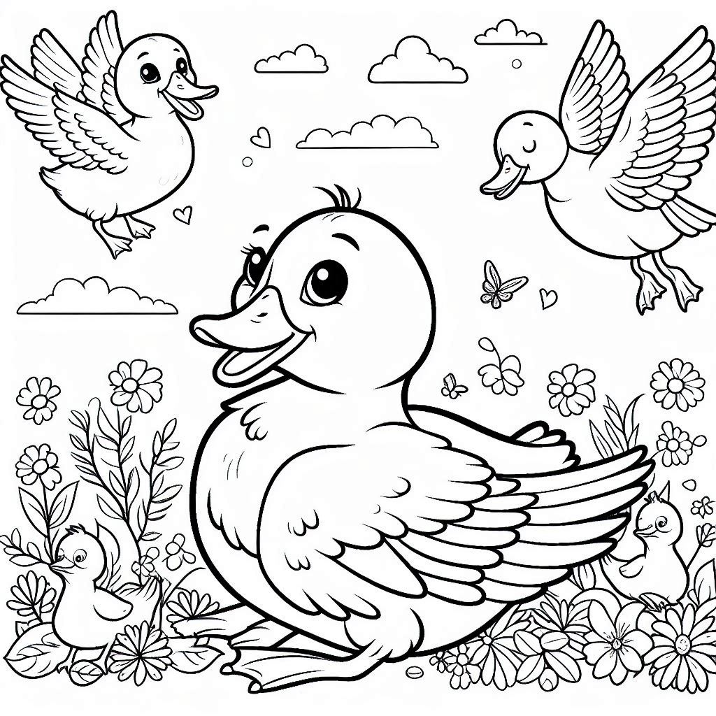 Desenho para colorir e imprimir Pato