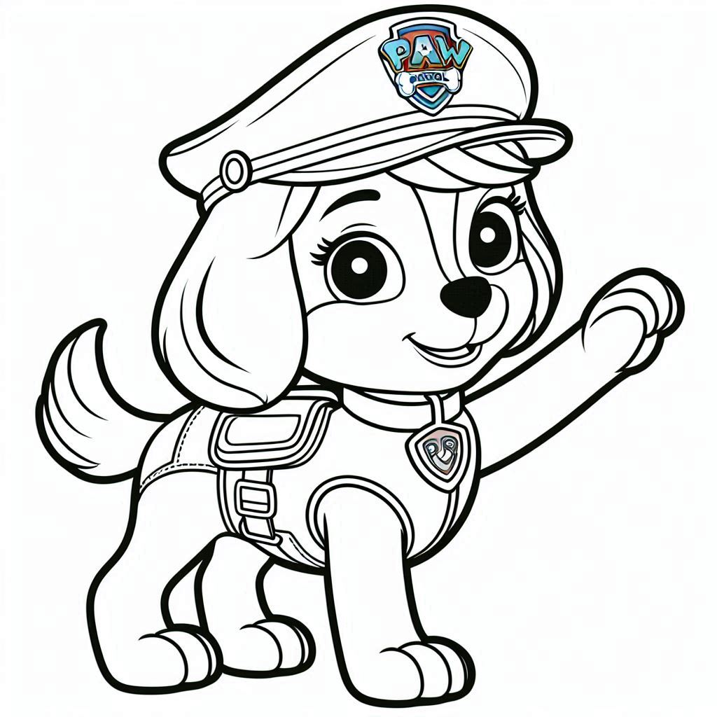 Desenho para colorir e imprimir Patrulha Canina