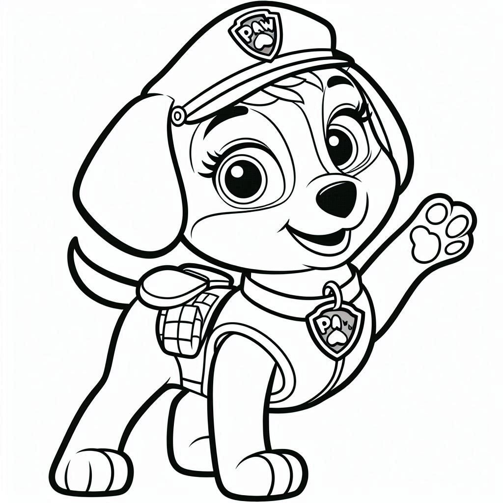 Desenho para colorir e imprimir Patrulha Canina