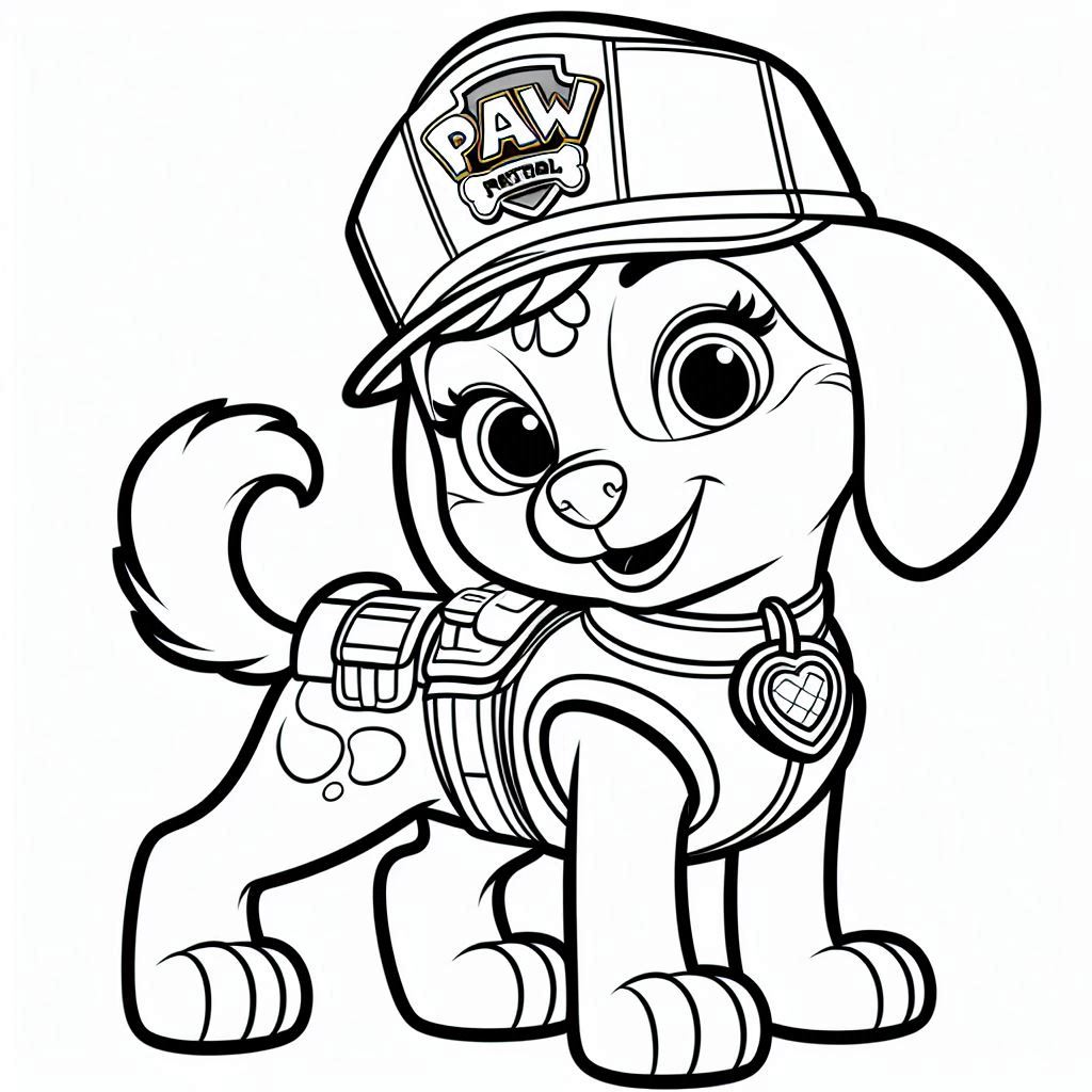 Desenho para colorir e imprimir Patrulha Canina