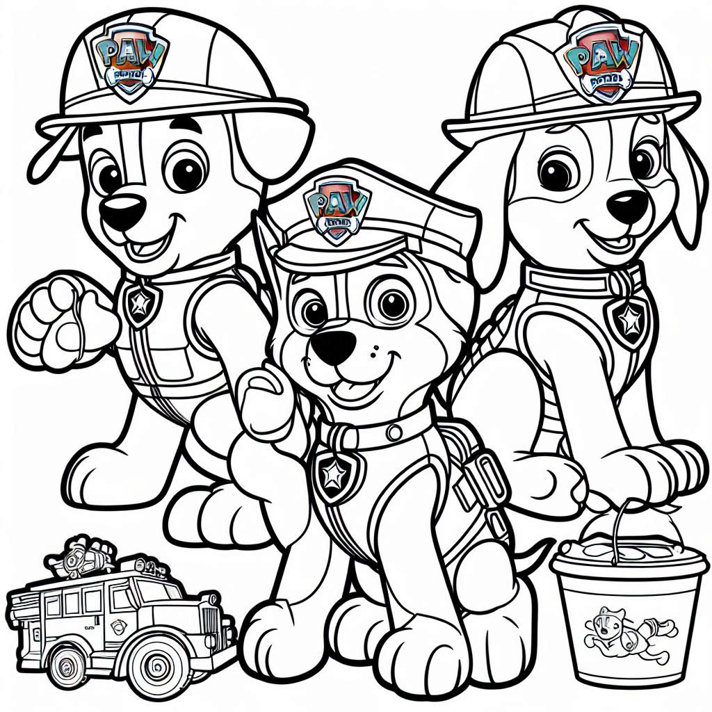 Desenho para colorir e imprimir Patrulha Canina