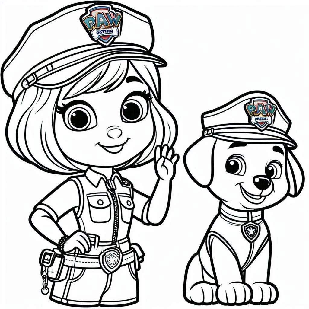 Desenho para colorir e imprimir Patrulha Canina