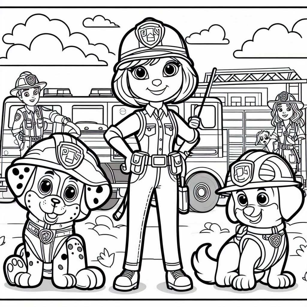 Desenho para colorir e imprimir Patrulha Canina