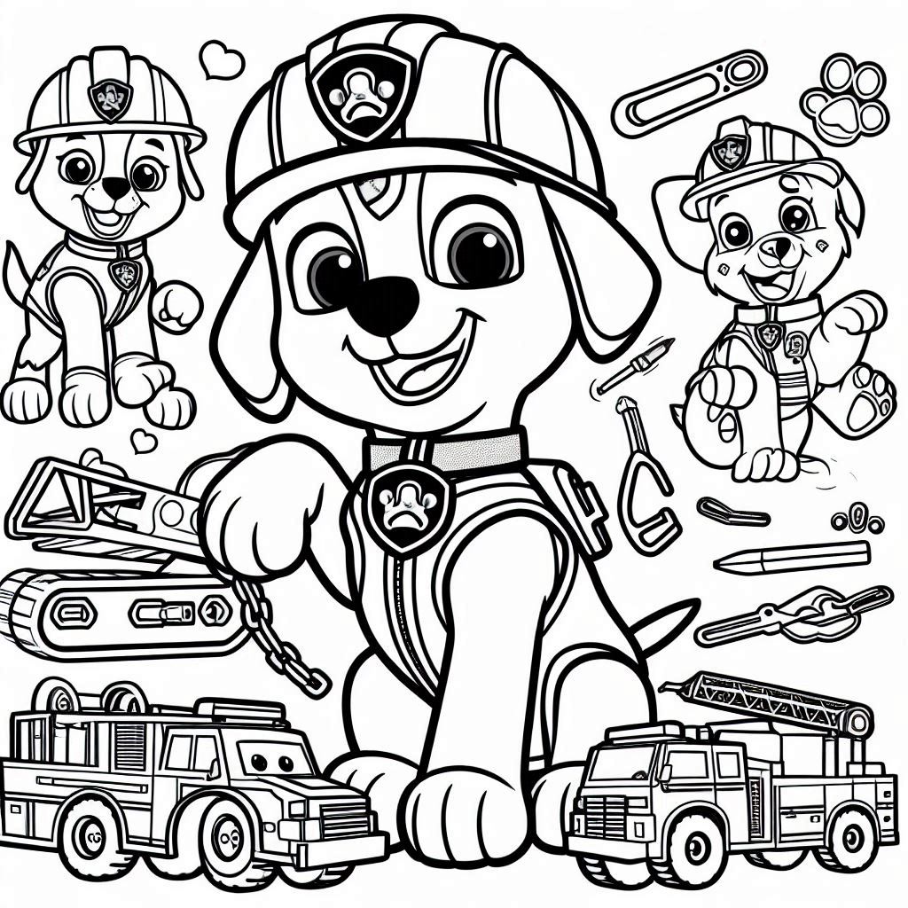 Desenho para colorir e imprimir Patrulha Canina