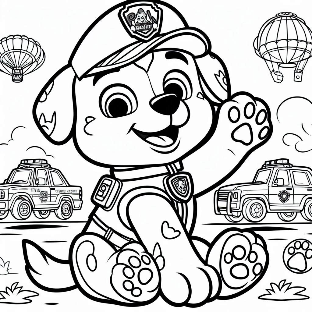 Desenho para colorir e imprimir Patrulha Canina