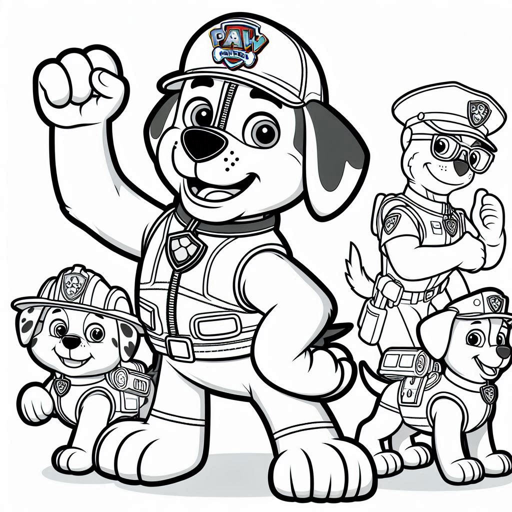 Desenho para colorir e imprimir Patrulha Canina