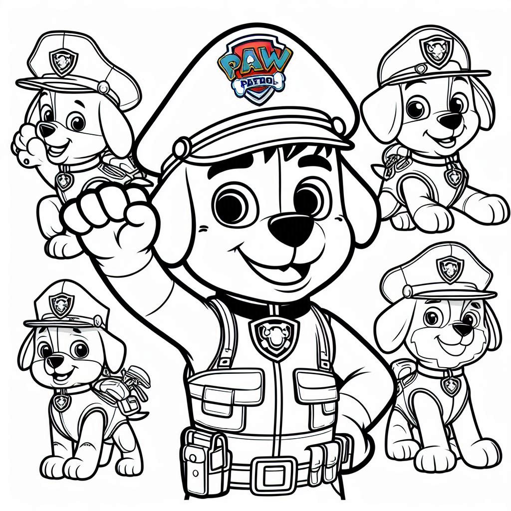 Desenho para colorir e imprimir Patrulha Canina