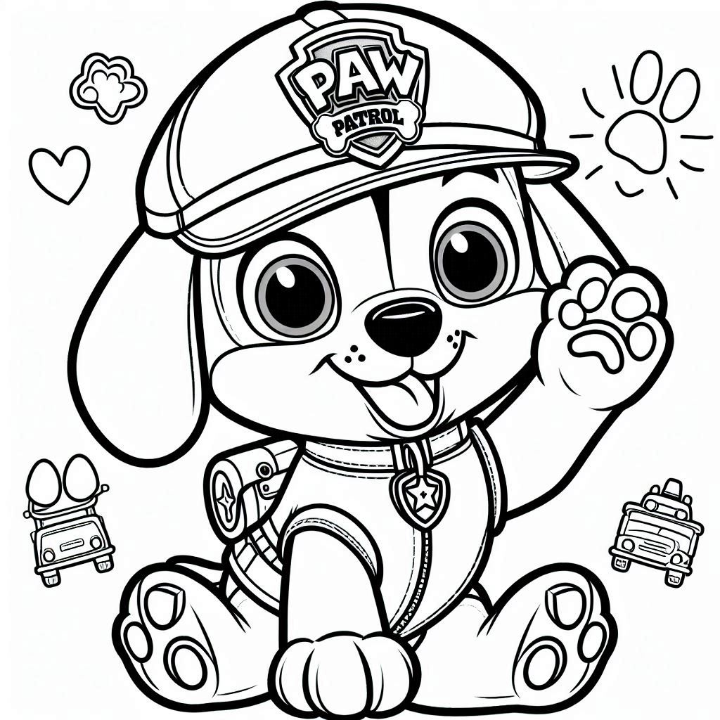 Desenho para colorir e imprimir Patrulha Canina