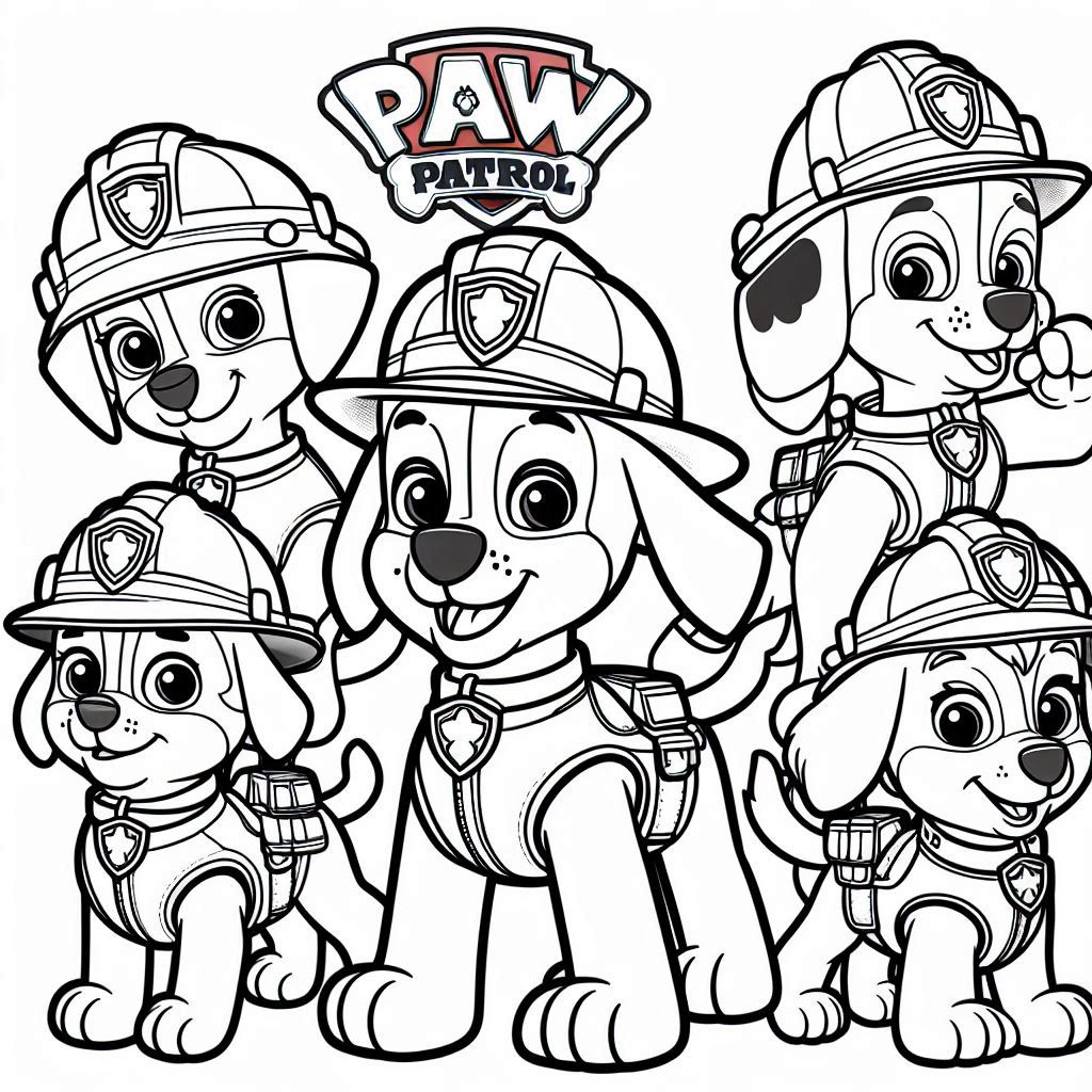 Desenho para colorir e imprimir Patrulha Canina