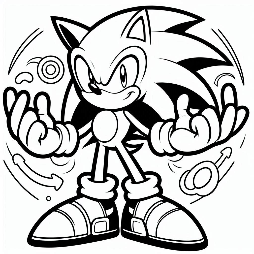 Desenho para colorir e imprimir Sonic