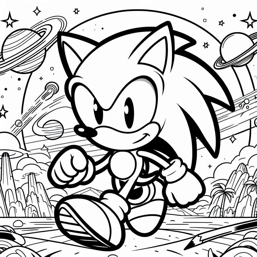 Desenho para colorir e imprimir Sonic