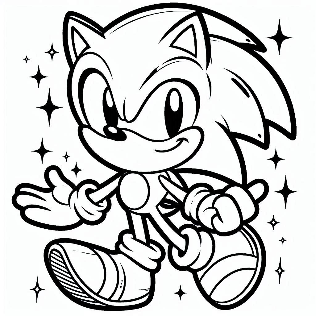 Desenho para colorir e imprimir Sonic