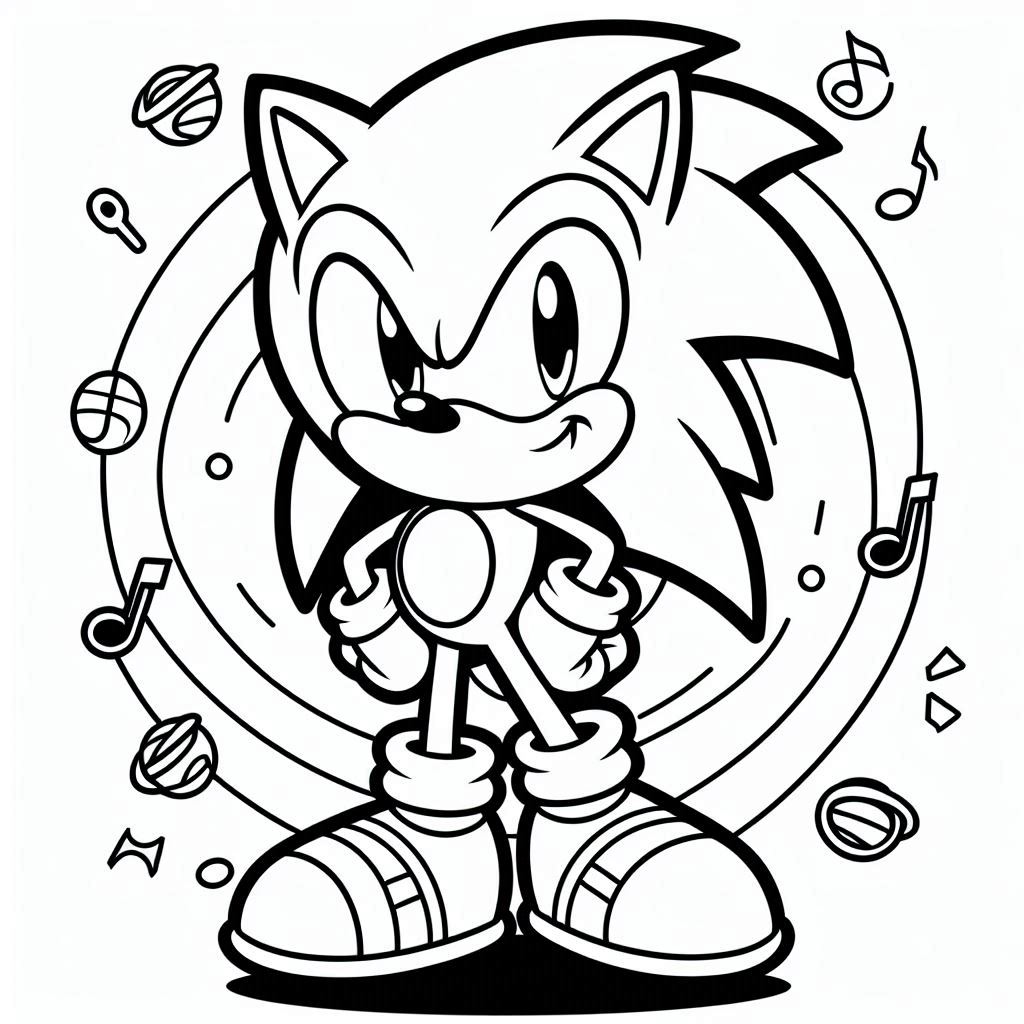 Desenho para colorir e imprimir Sonic