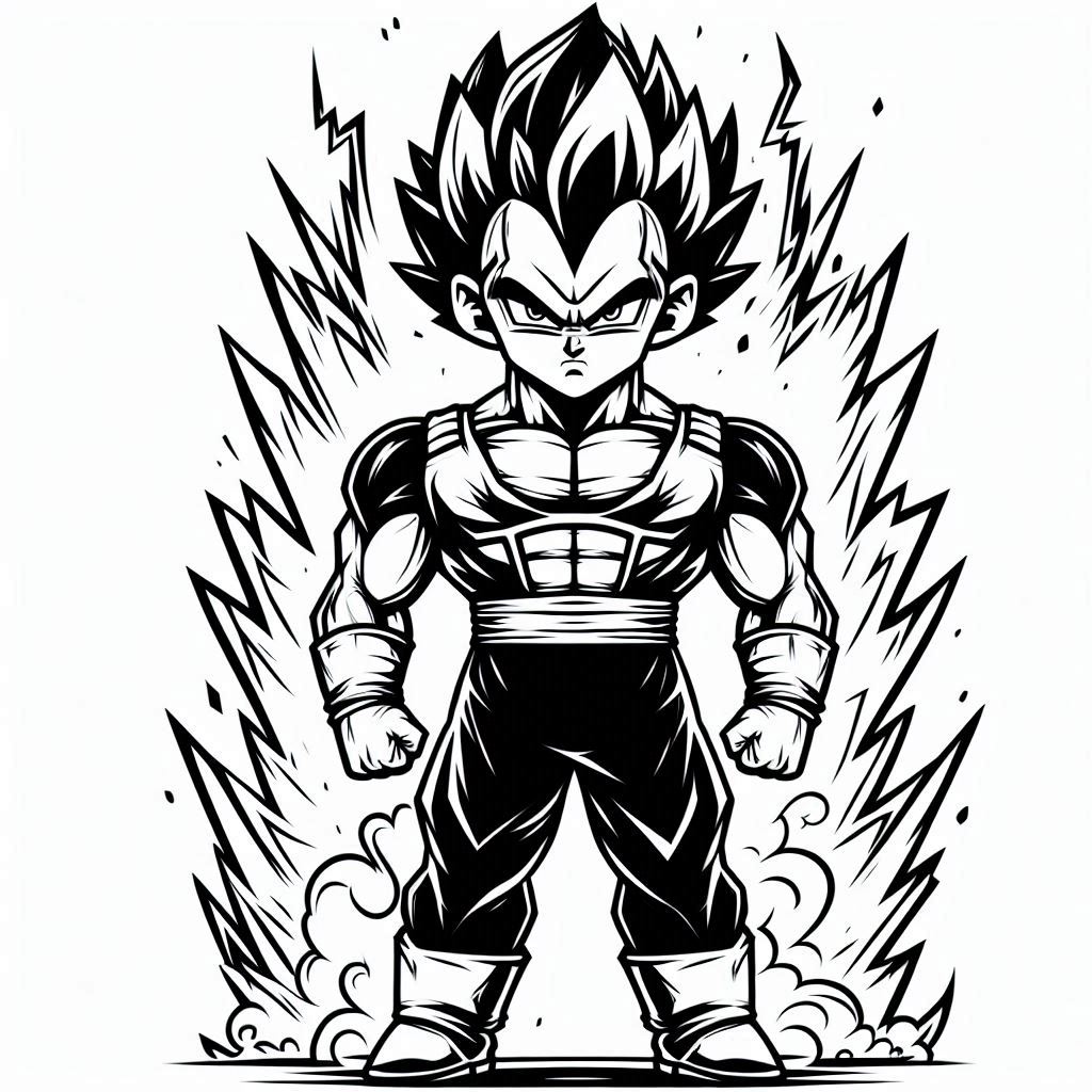 Desenho para colorir e imprimir Vegeta