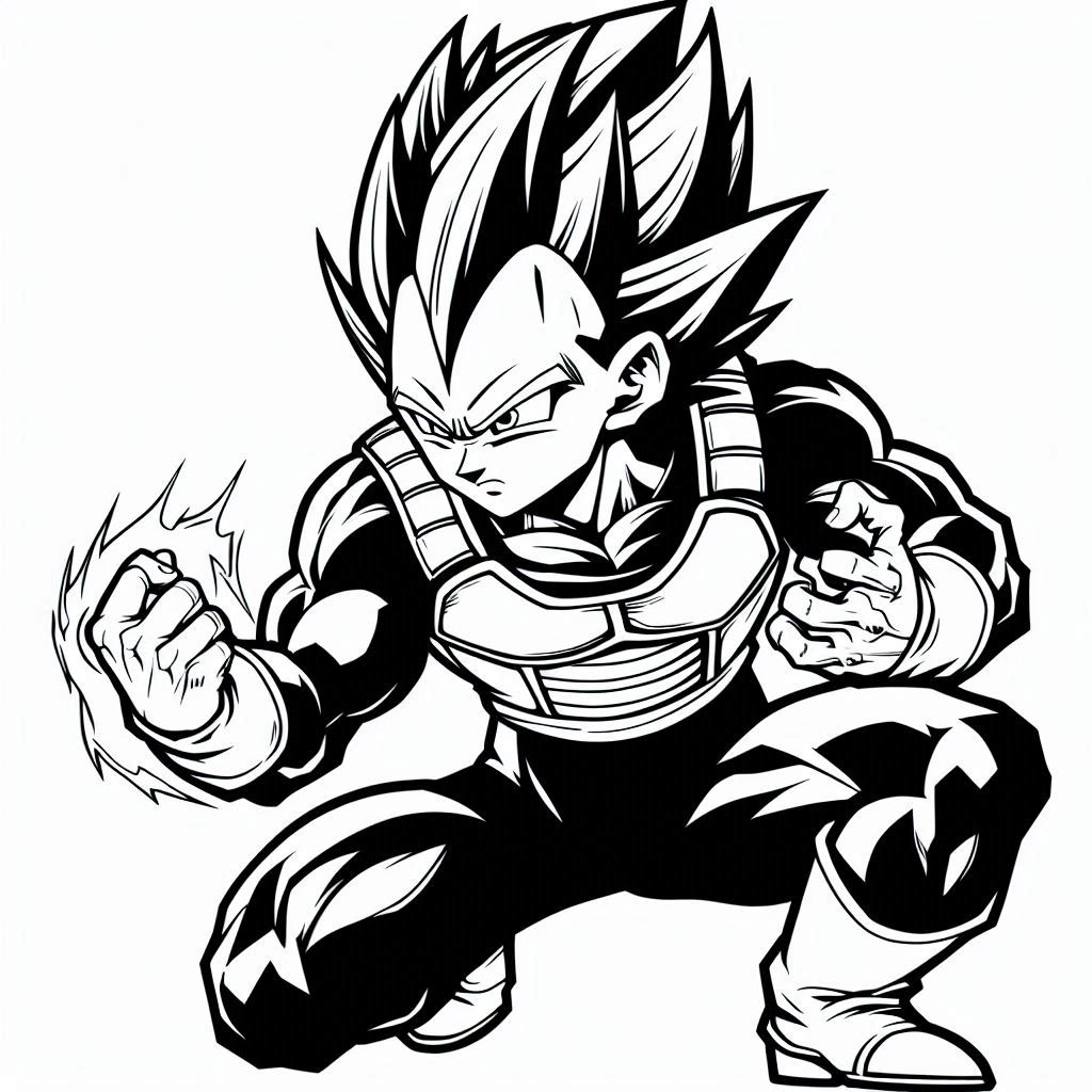 Desenho para colorir e imprimir Vegeta