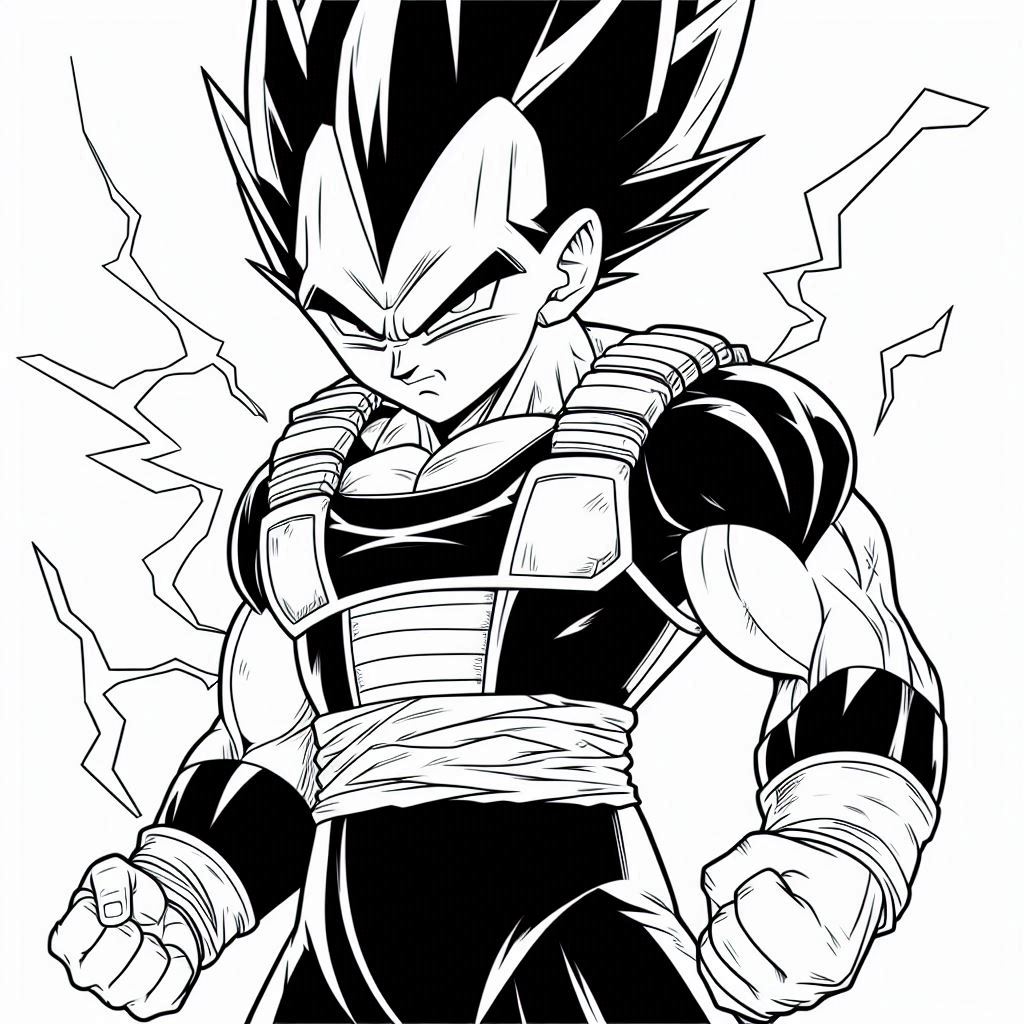 Desenho para colorir e imprimir Vegeta