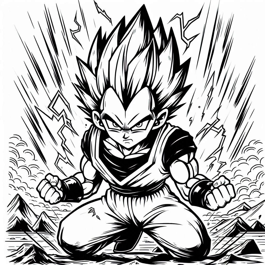 Desenho para colorir e imprimir Vegeta