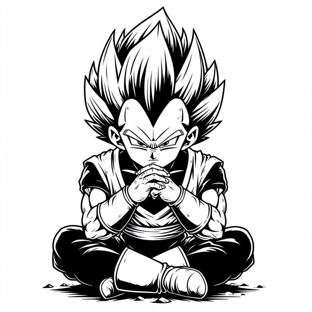 Desenho para colorir e imprimir Vegeta