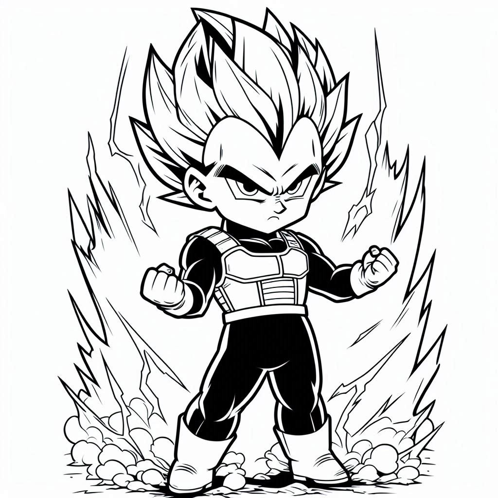 Desenho para colorir e imprimir Vegeta