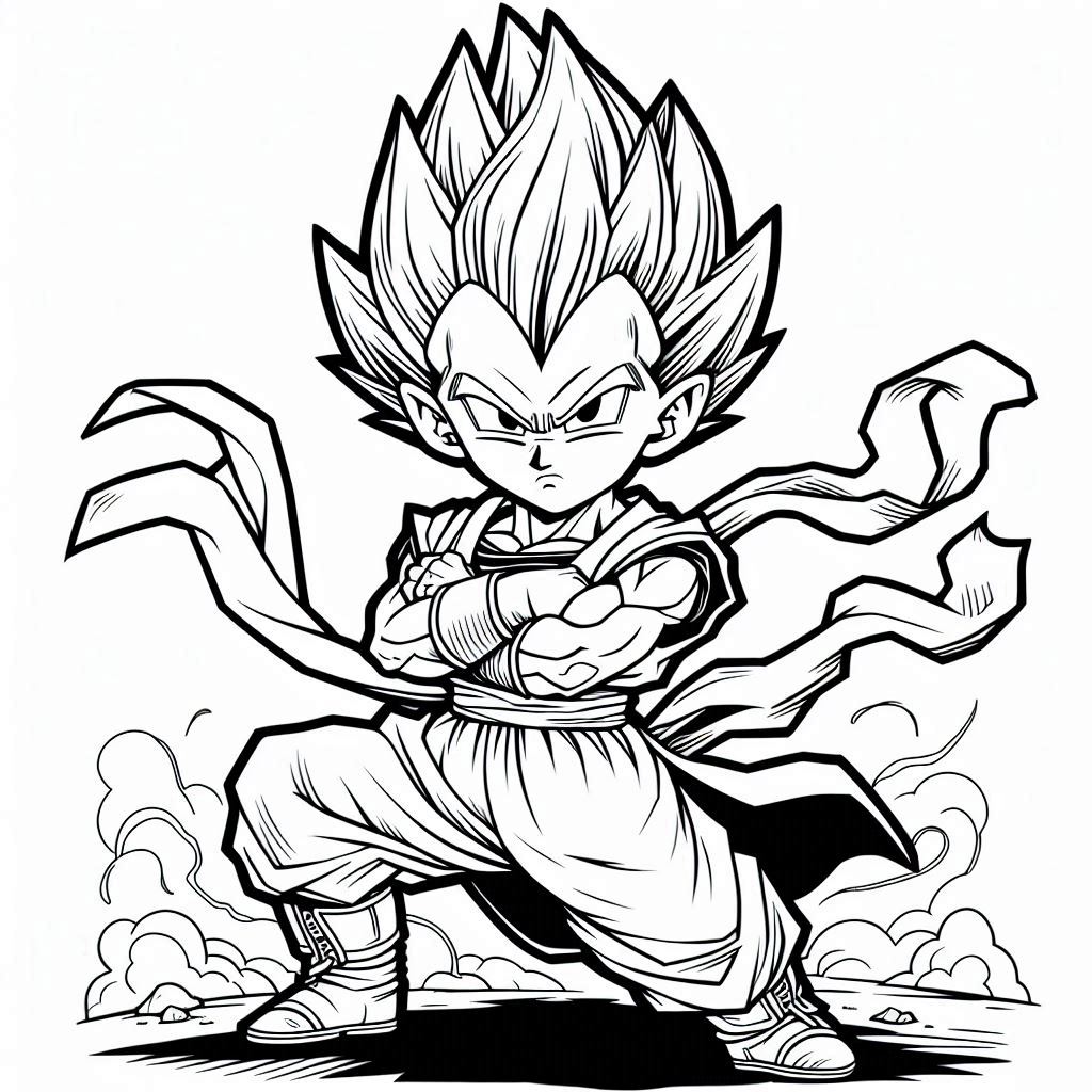 Desenho para colorir e imprimir Vegeta