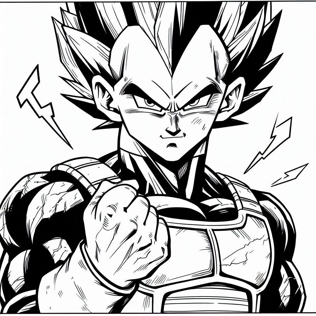 Desenho para colorir e imprimir Vegeta