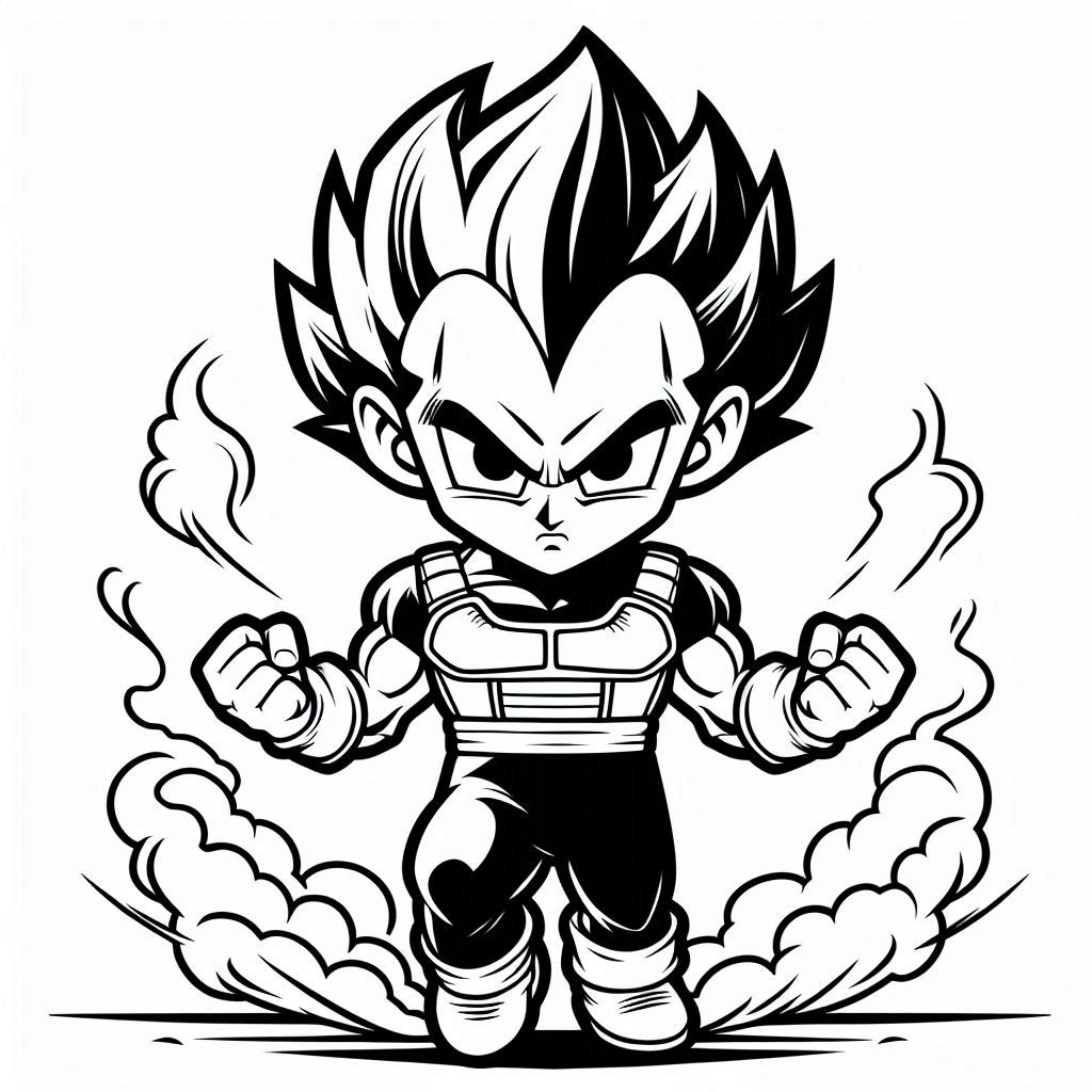 Desenho para colorir e imprimir Vegeta