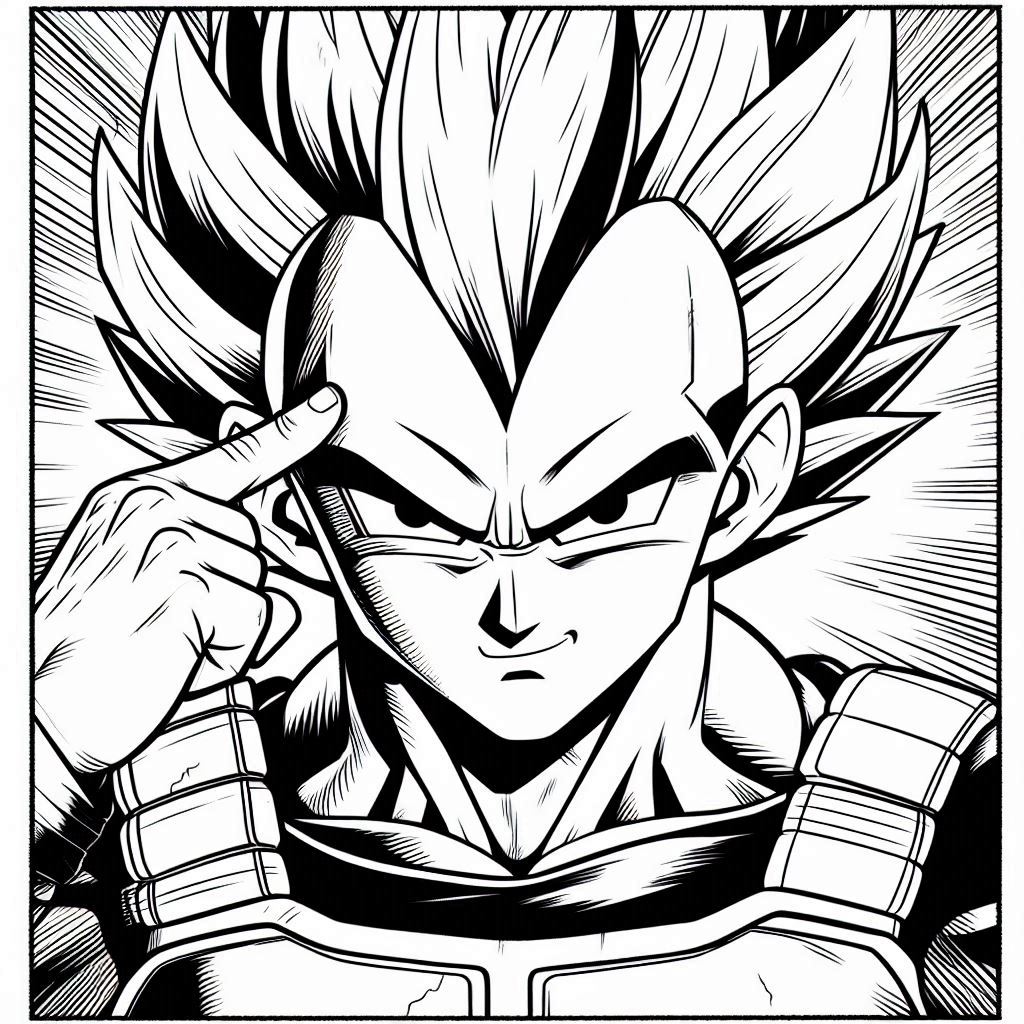 Desenho para colorir e imprimir Vegeta