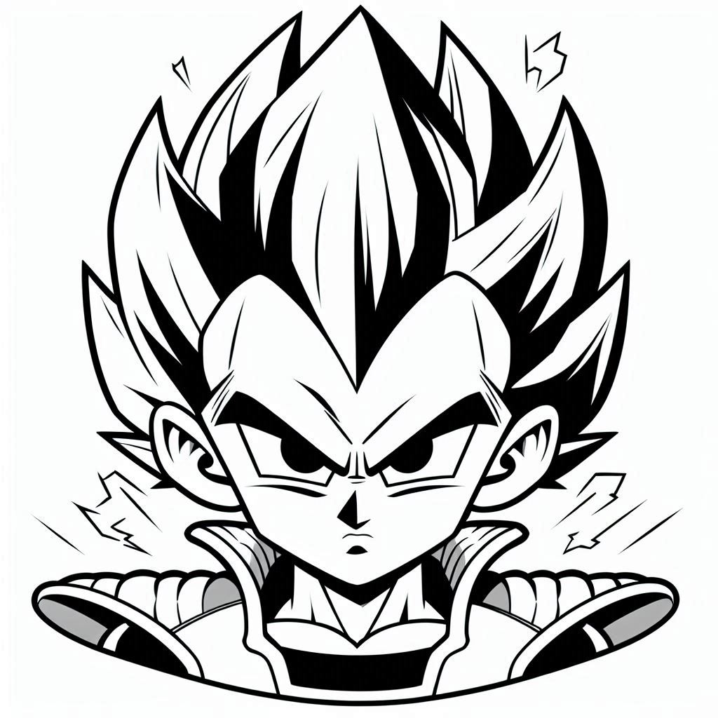 Desenho para colorir e imprimir Vegeta