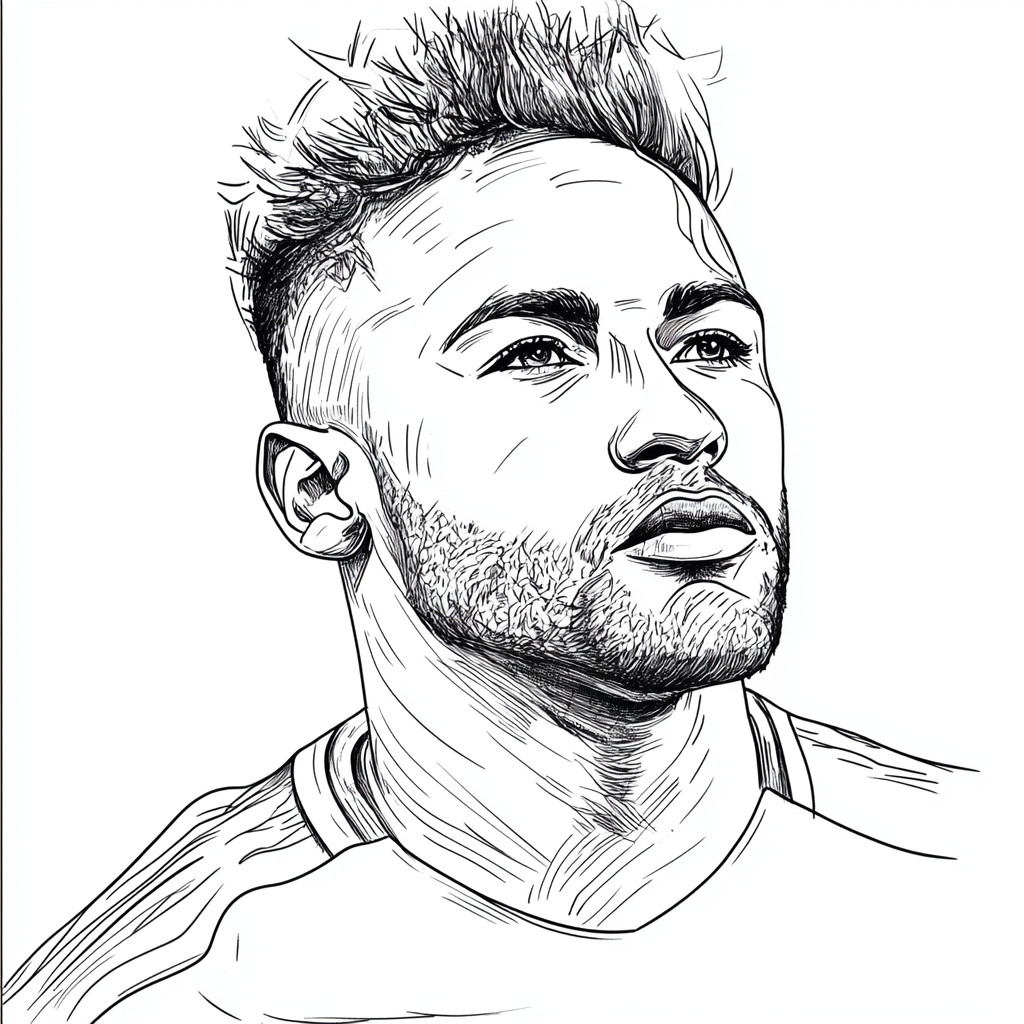 Desenho para colorir e imprimir Neymar Jr