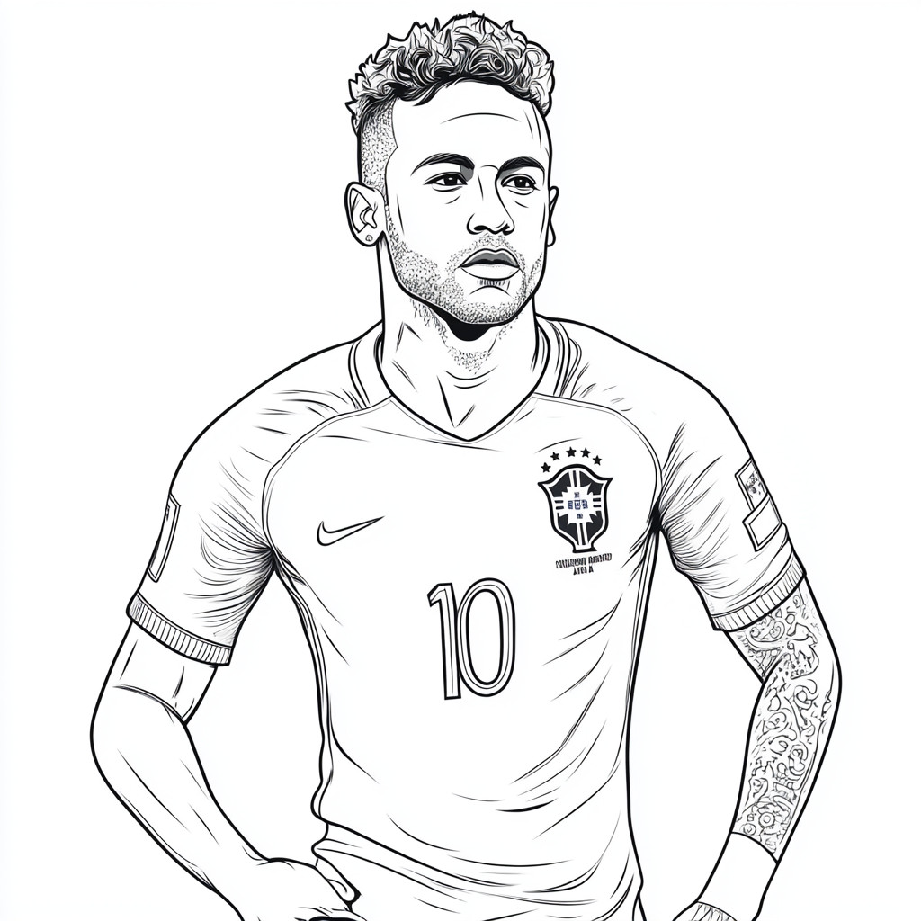 Desenho para colorir e imprimir Neymar Jr