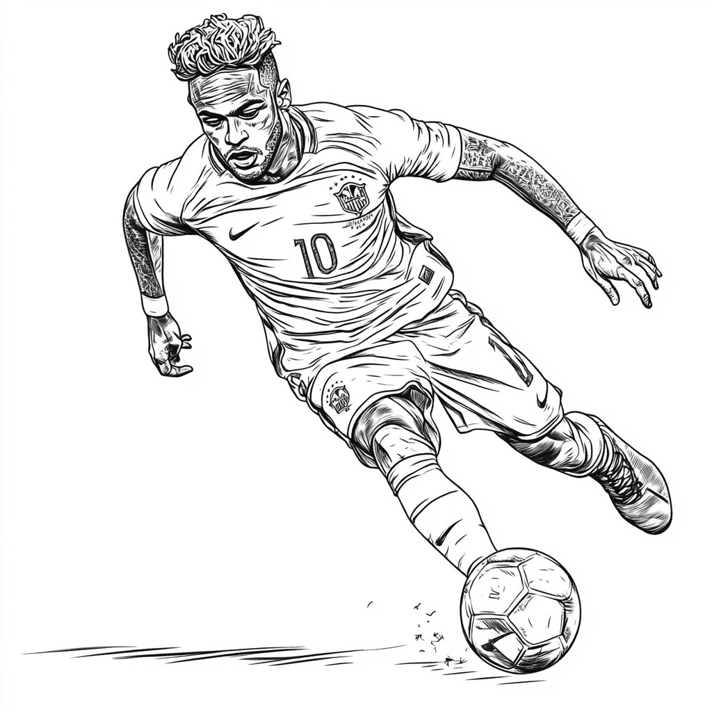 Desenho para colorir e imprimir Neymar Jr