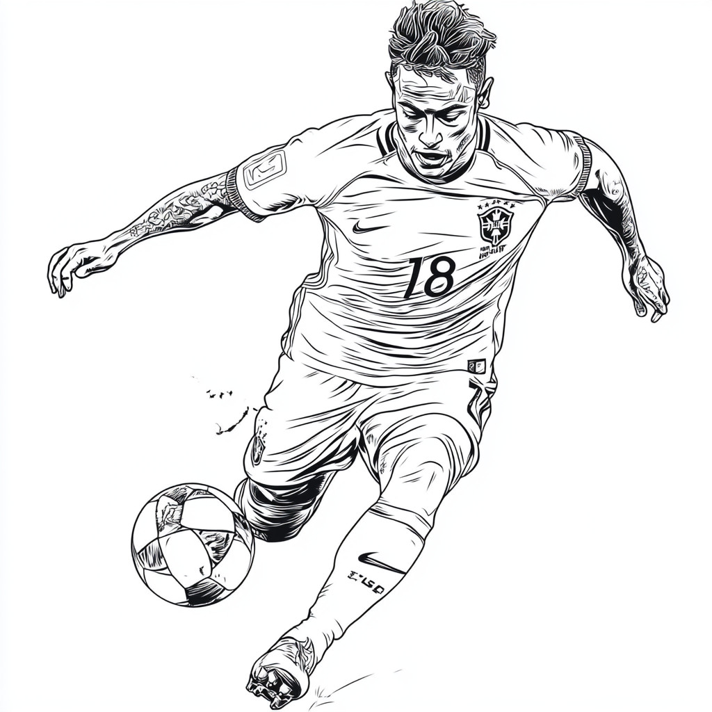 Desenho para colorir e imprimir Neymar Jr