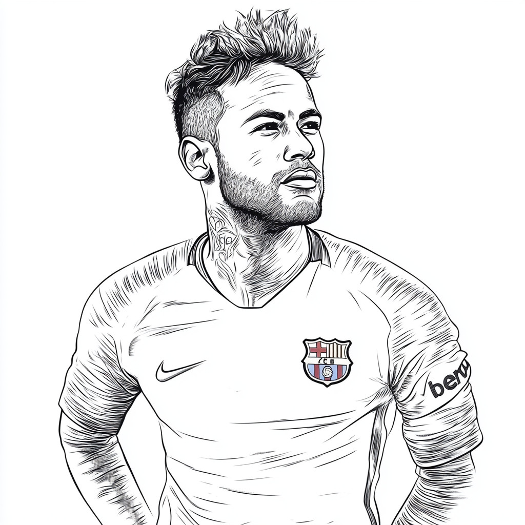 Desenho para colorir e imprimir Neymar Jr