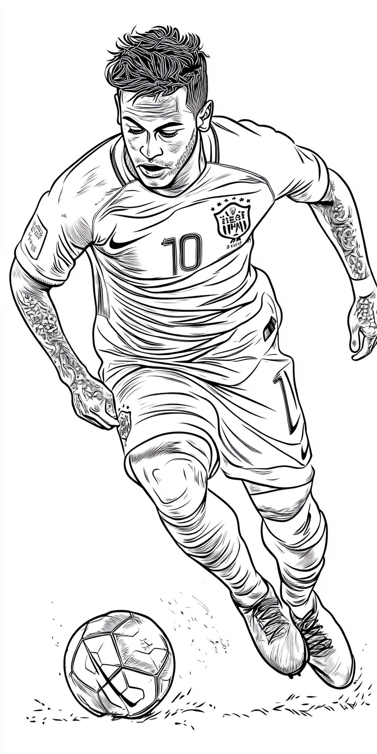 Desenho para colorir e imprimir Neymar Jr