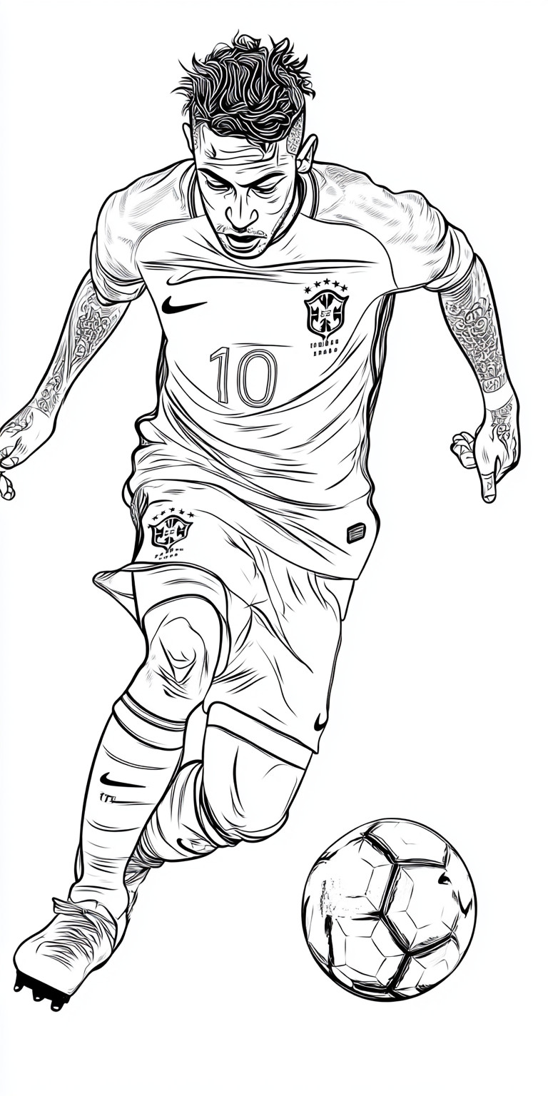 Desenho para colorir e imprimir Neymar Jr